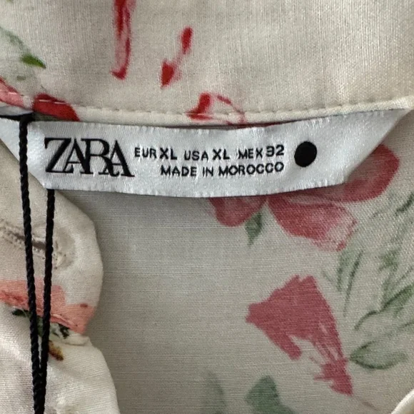 Zara Floral Long Sleeve Dress - Red and Green - Picture 3 of 7